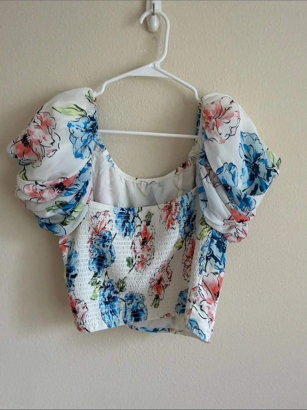 Abercrombie & Fitch Puff Sleeve Crop Top With Elastic